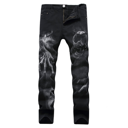 Personalized 3D Pattern Slim Men's Jeans Pants