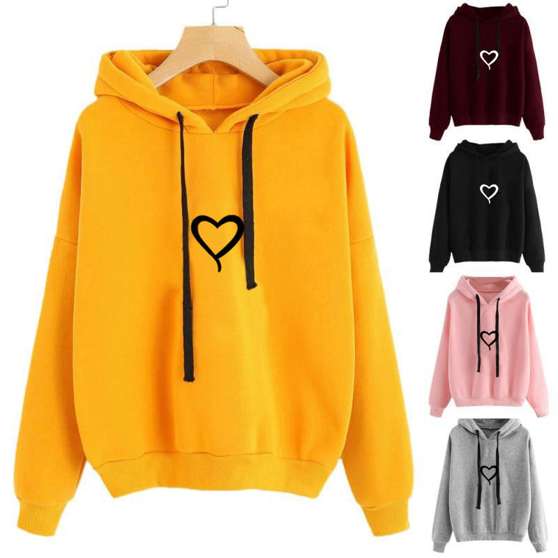 Fall New European And American Trend Amazon Cross-Border New Love Printing Long-Sleeved Casual Sweater