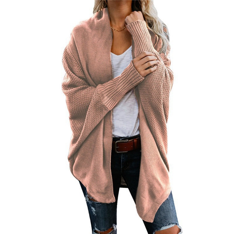 Cross-Border Women'S Amazon Autumn And Winter Sweater Aliexpress Mid-Length Cardigan Sweater Jacket Women