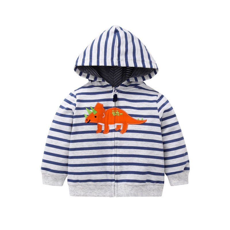 27Kid Toddlers Hoodies Boys Girls Spring  Jacket Little Baby Infant Dinosuar Cartoon Hooded Kids Cute Boys Outwear Sweatshirt