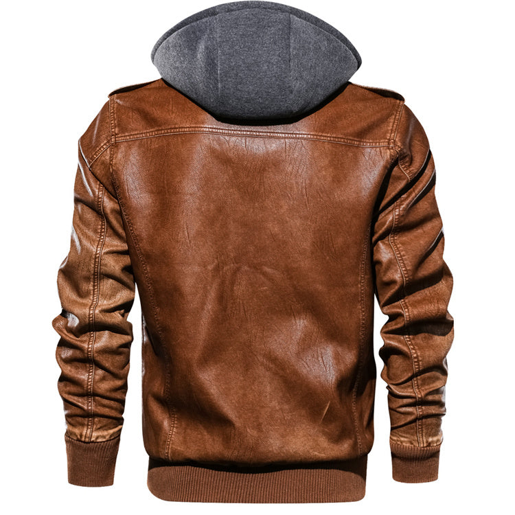 JOOM Men's Pu Leather Jacket Jacket Plus Size