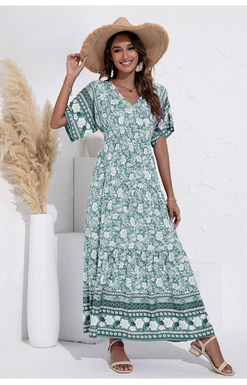 Casual Women's Beach Flower Ethnic Dress African Women's Dress