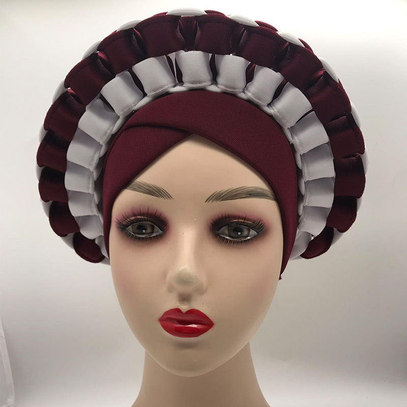 Adjustable African Color Matching Turban Hat