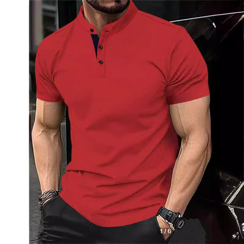 Summer New AliExpress Amazon Polo Shirt Zipper Pocket Men's Sports Polo Shirt Factory Wholesale