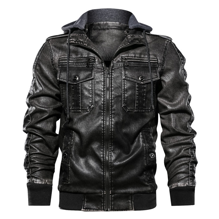 JOOM Men's Pu Leather Jacket Jacket Plus Size