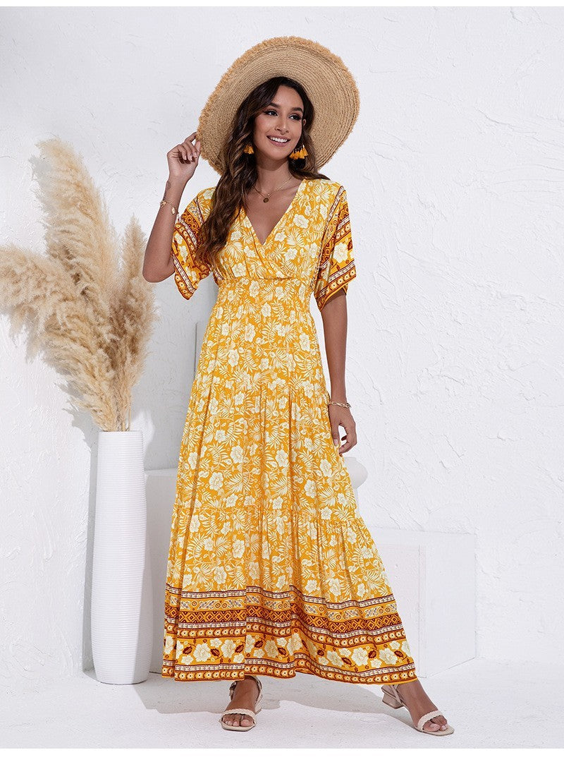 Casual Women's Beach Flower Ethnic Dress African Women's Dress