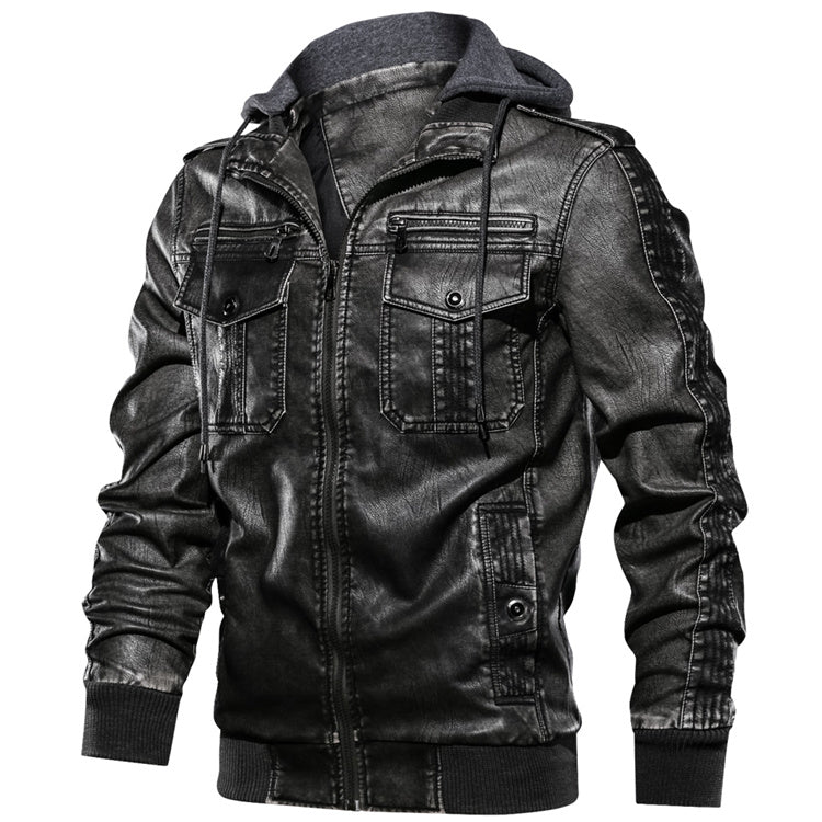 JOOM Men's Pu Leather Jacket Jacket Plus Size