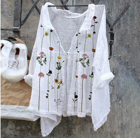 New Arrival Fashion Women's Shirt Natural Landscape Avatar Print