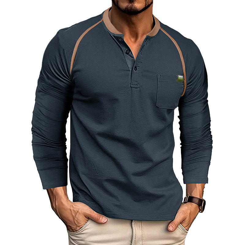 Fashion Colorblock Casual Men's Top