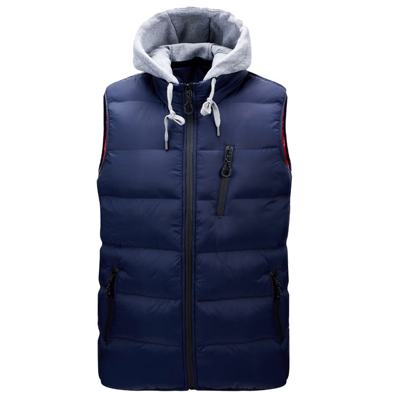 New Men's Hooded Vest Autumn Cotton Vest