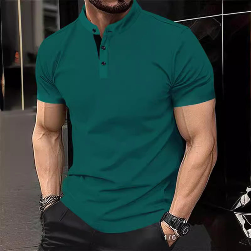 Summer New AliExpress Amazon Polo Shirt Zipper Pocket Men's Sports Polo Shirt Factory Wholesale