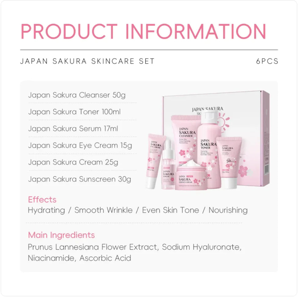 Cherry Blossom Skin Care 6-Piece Set