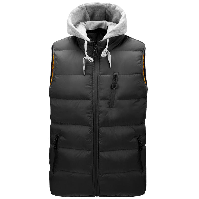 New Men's Hooded Vest Autumn Cotton Vest