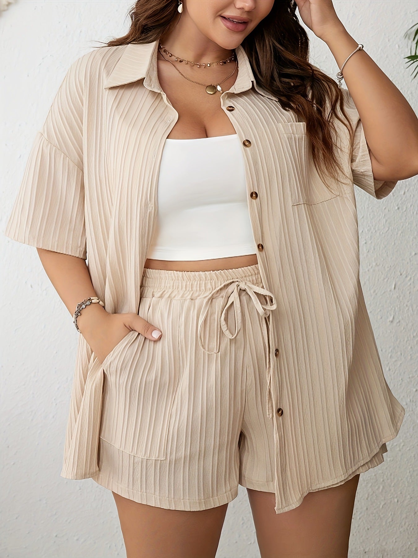 New Foreign Trade Summer Plus Size Two-piece Suit