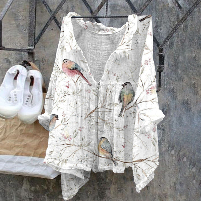 New Arrival Fashion Women's Shirt Natural Landscape Avatar Print