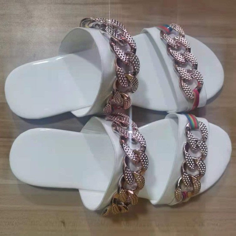 New Large Size Fashion Chain Slippers Africa  Sandals Women's Sandals