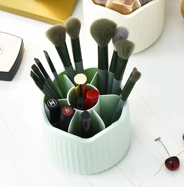 Rotating Cosmetic Brush Storage Container