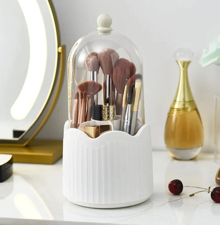 Rotating Cosmetic Brush Storage Container