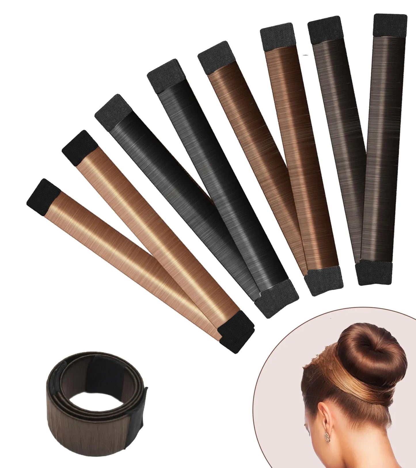 YANVIPERISK Hair Bun Maker 4 Pcs Magic Hair Donut for Kids & Women | DIY Shaper for Easy Ballerina Hairstyles | Hair Donuts for Buns | Bun Maker for Long Hair