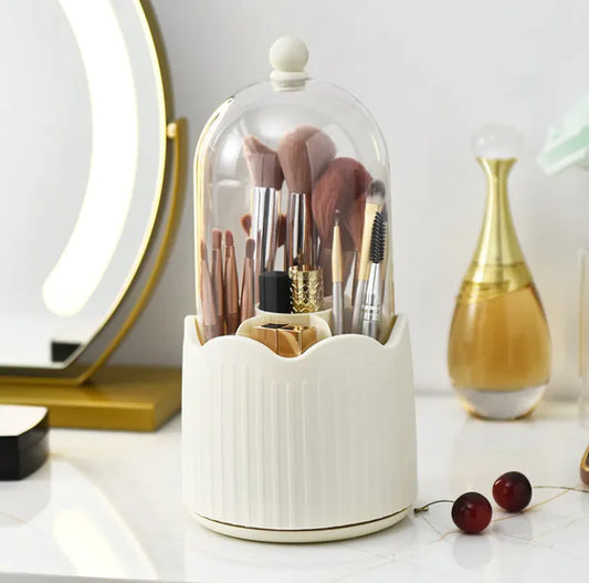 Rotating Cosmetic Brush Storage Container