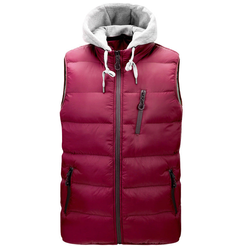 New Men's Hooded Vest Autumn Cotton Vest