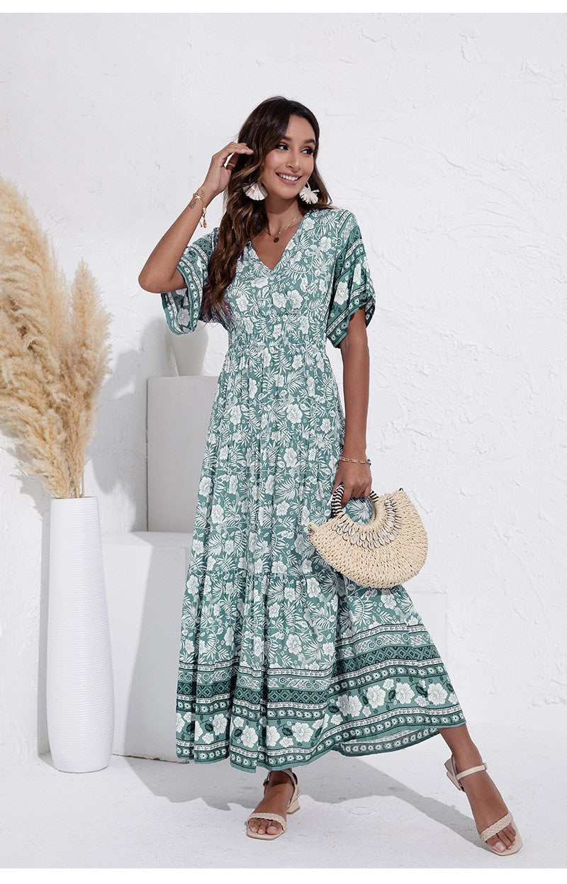 Casual Women's Beach Flower Ethnic Dress African Women's Dress