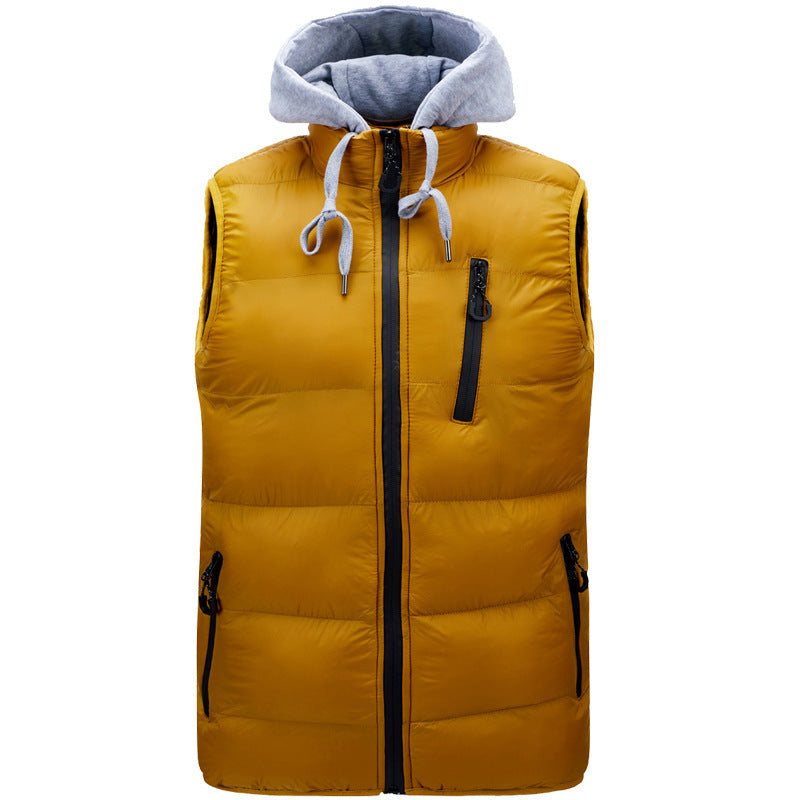 New Men's Hooded Vest Autumn Cotton Vest