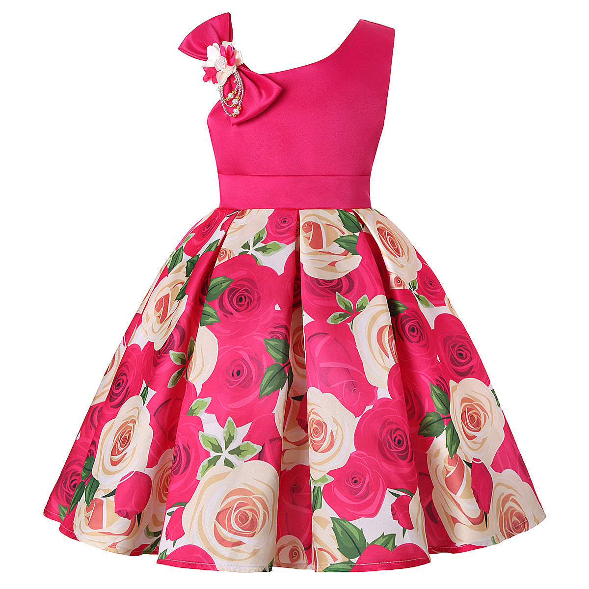 New Girls Kids Flower Elegant Causal Princess Party Dresses