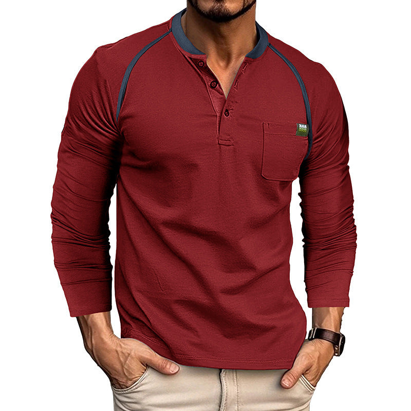 Fashion Colorblock Casual Men's Top