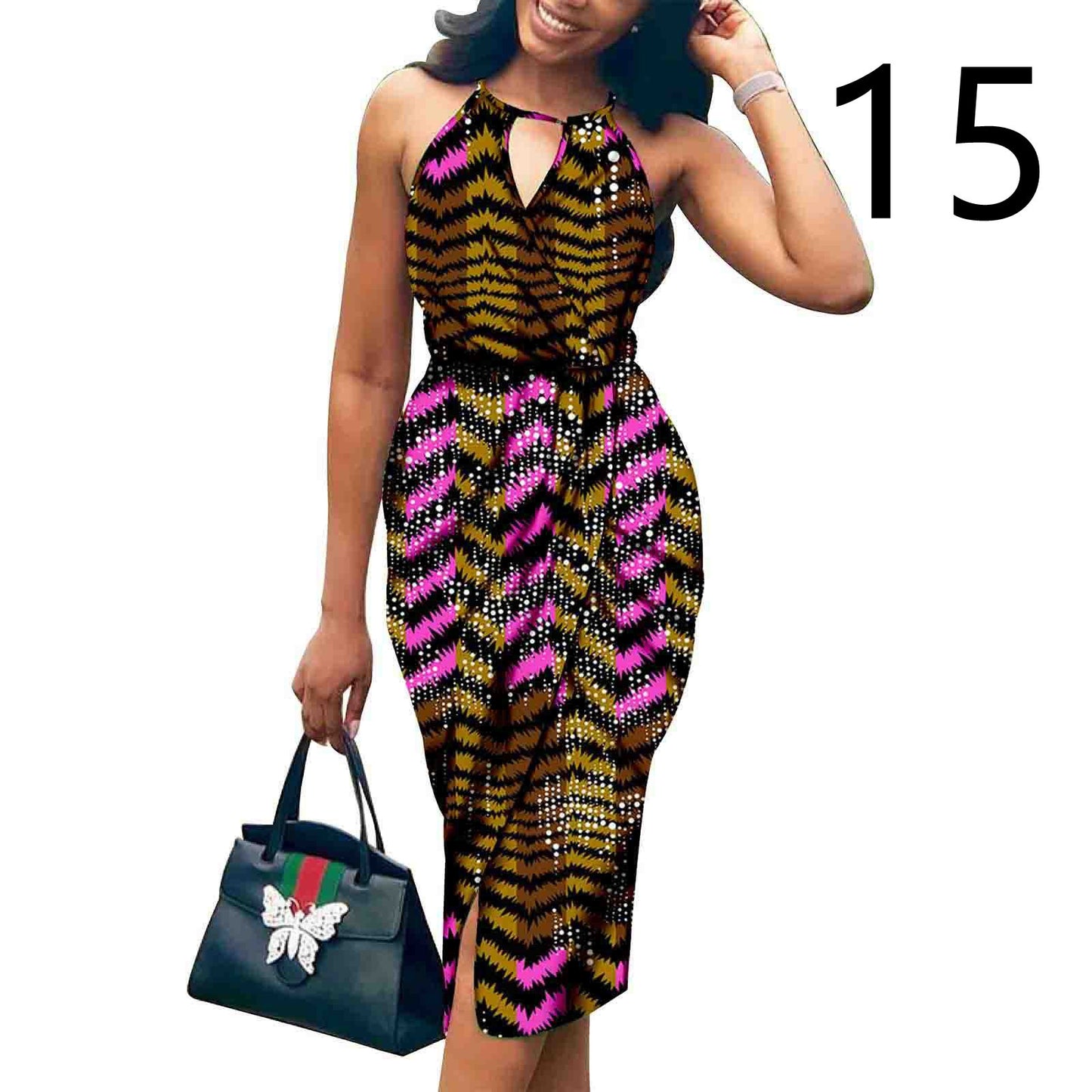 African Ethnic Printed Batik Cotton Fashion Dress