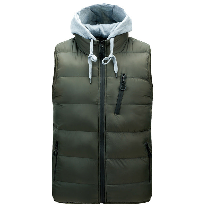 New Men's Hooded Vest Autumn Cotton Vest