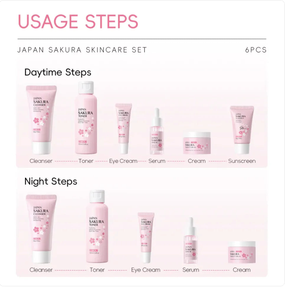 Cherry Blossom Skin Care 6-Piece Set