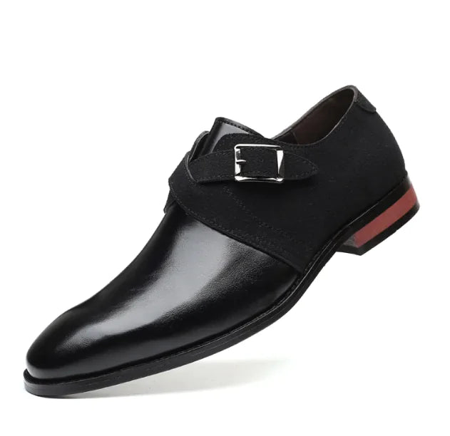 Men's Color-Blocked Leather Shoes